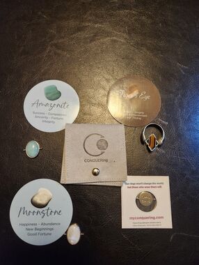 CONQUERing Size 10 Interchangeable Fidget Ring, With 4 Elements